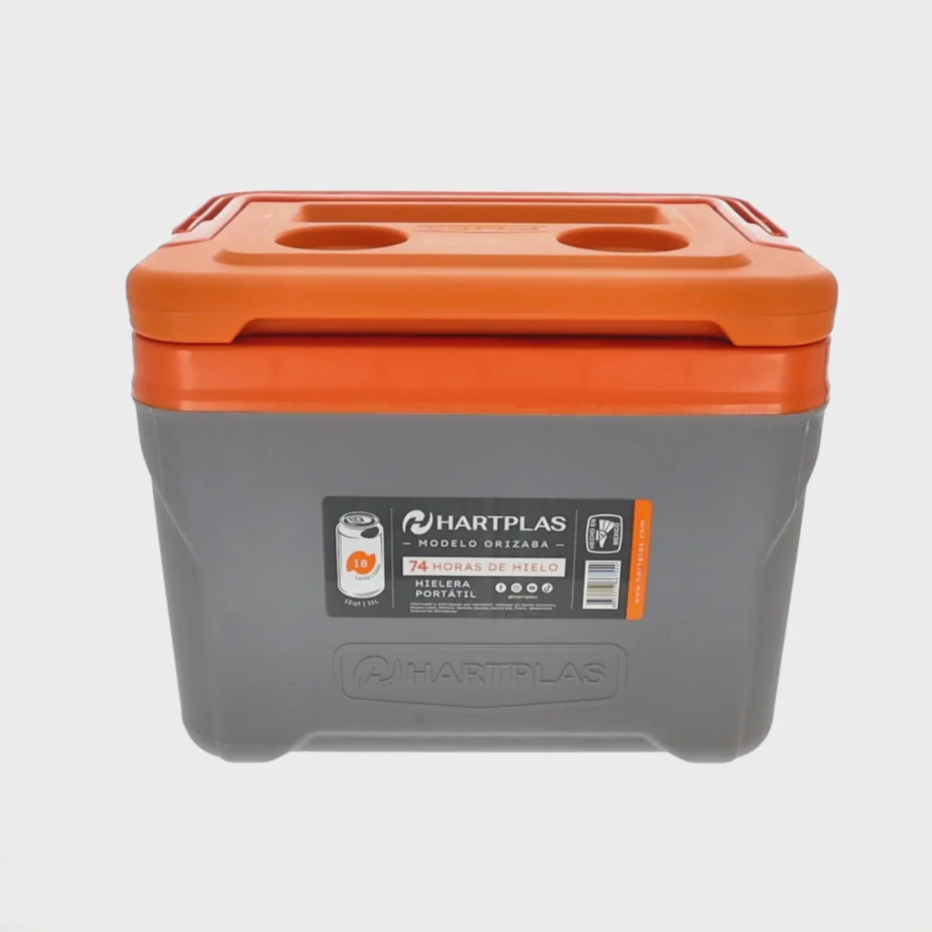 HIELERA ORIZABA 13 QT NARANJA/GRIS, foto 1