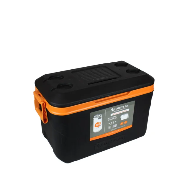 HIELERA EVEREST 52 QT NEGRO/NARANJA