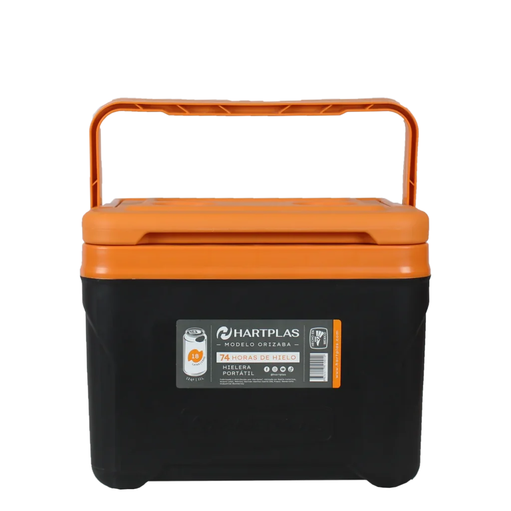 HIELERA ORIZABA 13 QT NARANJA/NEGRO, foto 1